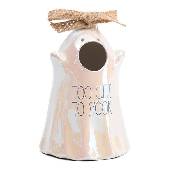 RAE DUNN Too Cute To Spook Luster Ghost Birdhouse - Picture 1 of 1